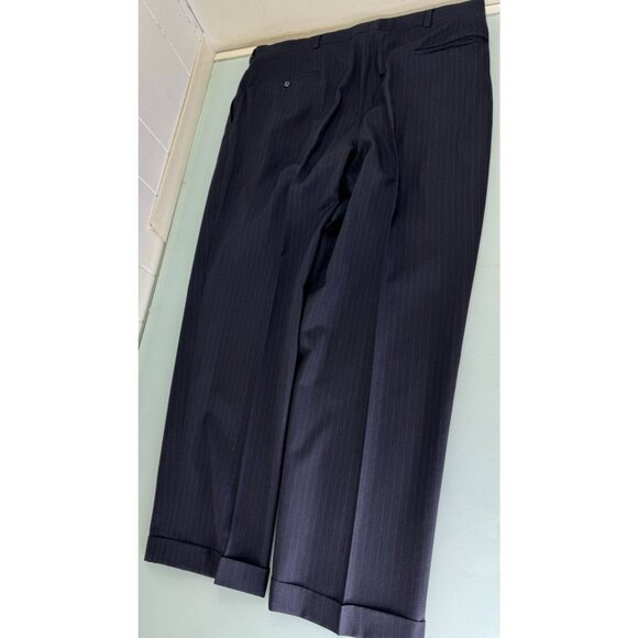 VTG Burberry 2 Piece Suit 42R Blazer 36X30 Pants Ventless Pinstripe USA Made - Picture 15 of 16